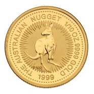 1999 1/10oz Australian Kangaroo Gold Nugget Coin