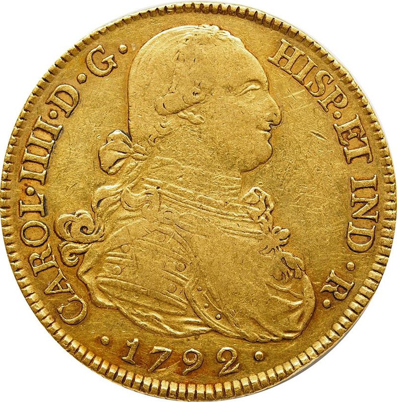 1792 Charles IV Spanish 8 Escudos