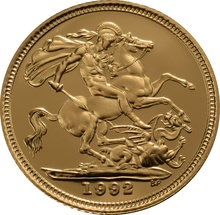 1992 Proof Gold Half Sovereign Elizabeth II Third Head