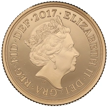 2017 Proof Piedfort Gold Sovereign Elizabeth II 5th Head Boxed