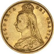 1892 Gold Half Sovereign Queen Victoria Jubilee Head Shield Back NGC AU55