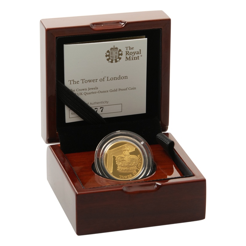 2019 1/4oz Tower of London Crown Jewels Proof Gold Coin Boxed