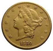 1880 $20 Gold Coin Double Eagle Liberty Head San Francisco
