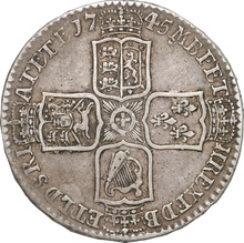 Silver Half Crown Coin George II Lima Good Fine