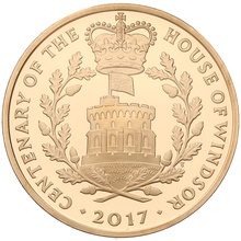 2017 Proof Gold £5 Coin Quintuple Sovereign House of Windsor Centenary Boxed