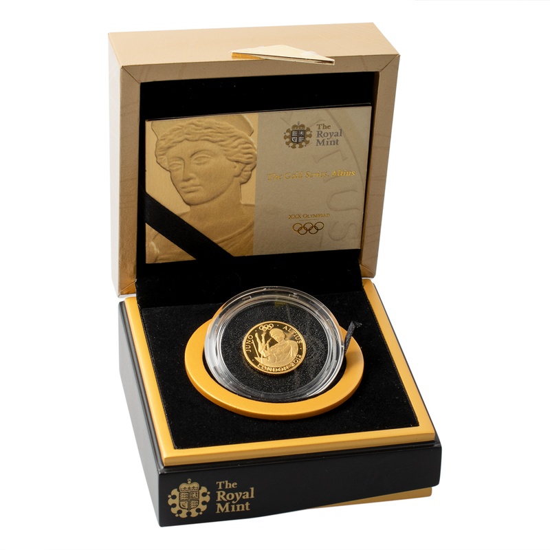 London 2012 Gold Series Altius Juno 1/4oz Proof Gold Coin Boxed