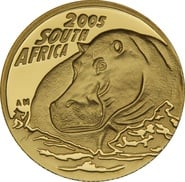 2005 1/10oz Natura Hippopotamus Gold Coin