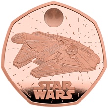 2024 50p Millennium Falcon Star Wars Proof Gold Coin Boxed