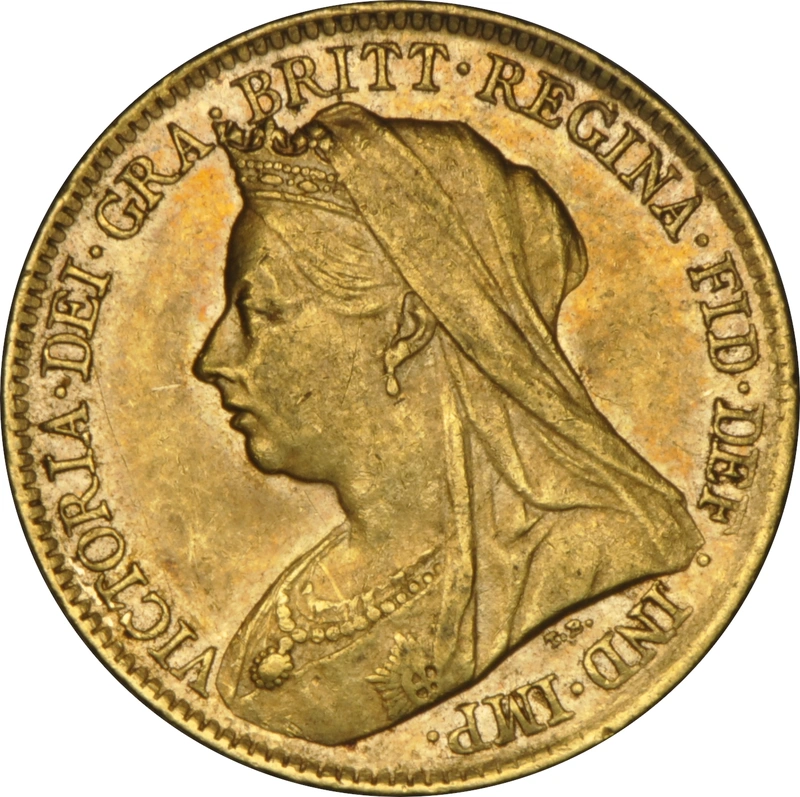 1896 Gold Half Sovereign Queen Victoria Veiled Head NGC AU53