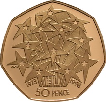 Gold Proof 1998 Fifty Pence 50p Piece - EEC Boxed