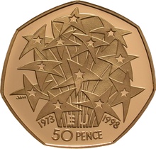 1998 Proof 50p Gold Coin EEC Boxed