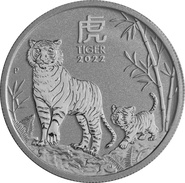 2022 Year of the Tiger Silver Coin 1/2oz Perth Mint Australian Lunar Series