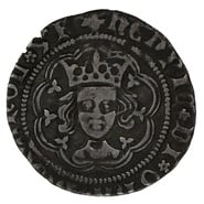 1430-1431 Henry VI Silver Half Groat Twopence Rossette-Mascle Issue Calais Mint