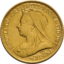1893 Gold Half Sovereign Queen Victoria Old Head