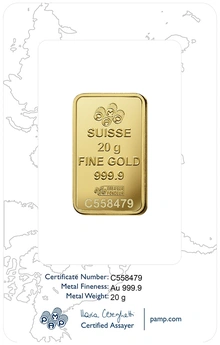 20g Gold Bar PAMP Rosa Minted