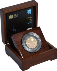 2012 Piedfort Proof 50p Gold Coin London 2012 Olympic Tennis Boxed