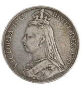 1888 Silver Crown Coin Queen Victoria Jubilee Head Fine