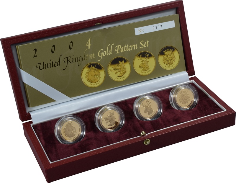 2004 Proof Gold £1 Pound Coin Heraldic Beasts 4 Coin Set Boxed