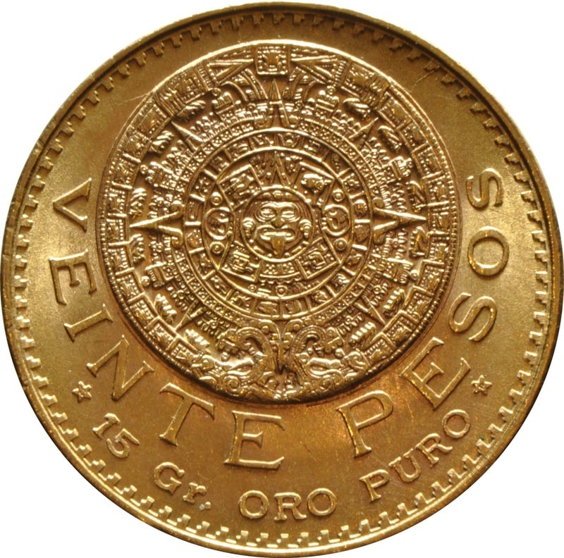 Mexican 20 Veinte Pesos Gold Coin