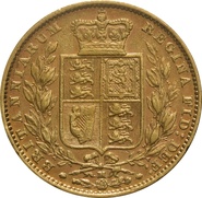 1882 Gold Sovereign - Victoria Young Head Shield Back - M