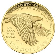 2017 1oz $100 American Liberty High Relief Gold Coin 225th anniversary Boxed