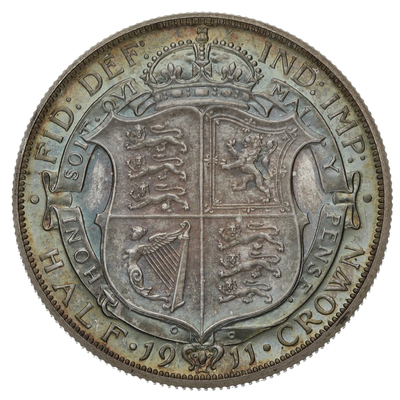 1911 Proof Silver Half Crown Coin George V