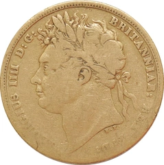 1821 Gold Sovereign Coin George IV Laureate Head