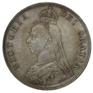 1889 Double Florin Silver Coin Queen Victoria