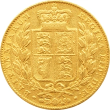 1844 Gold Sovereign Queen Victoria Young Head