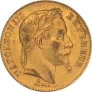 1866 French 20 Francs Gold Coin Napoleon III Laureate Head BB PCGS MS62