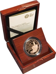 2017 Proof Gold Crown £5 Coin Sapphire Jubilee of her Majesty The Queen Boxed