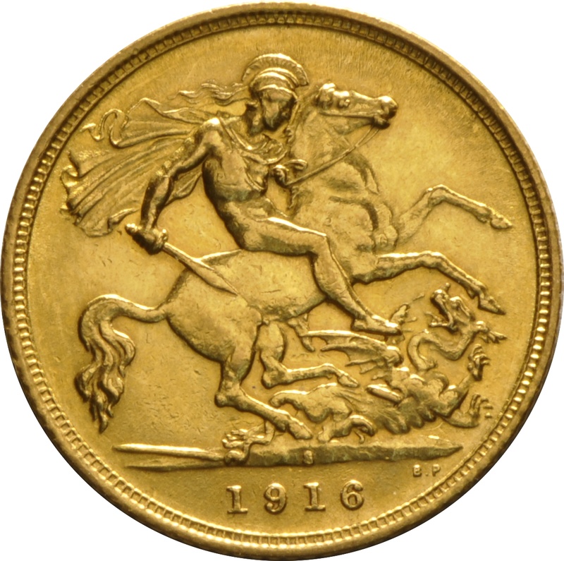 1916 Gold Half Sovereign George V Sydney