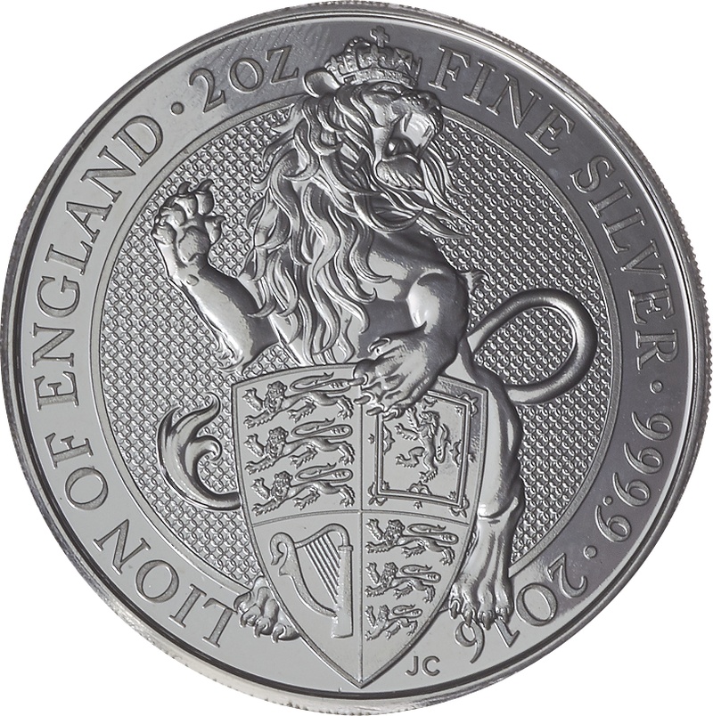 2016 2oz Lion of England Silver Coin Queen's Beasts