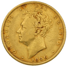 1826 Gold Sovereign George IV Bare Head