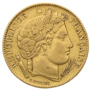 French 10 Francs Gold Coin Ceres