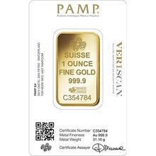 1oz Gold Bar PAMP Lady Fortuna Gift Boxed