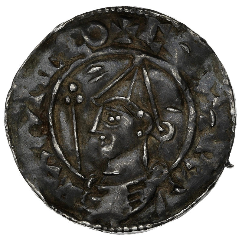 1016-1035 Cnut Silver Penny Hammered Pointed Helmet Type Canterbury Winedeag
