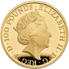 2020 1oz White Lion of Mortimer Gold Coin Queen's Beasts Proof Boxed