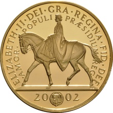 2002 Proof Gold £5 Coin Quintuple Sovereign Golden Jubilee