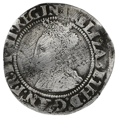 1560-1561 Silver Sixpence Coin Elizabeth I Martlet