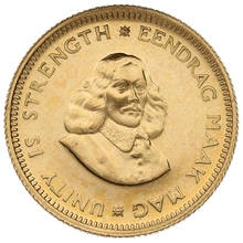 1966 R1 Gold Coin 1 Rand South Africa