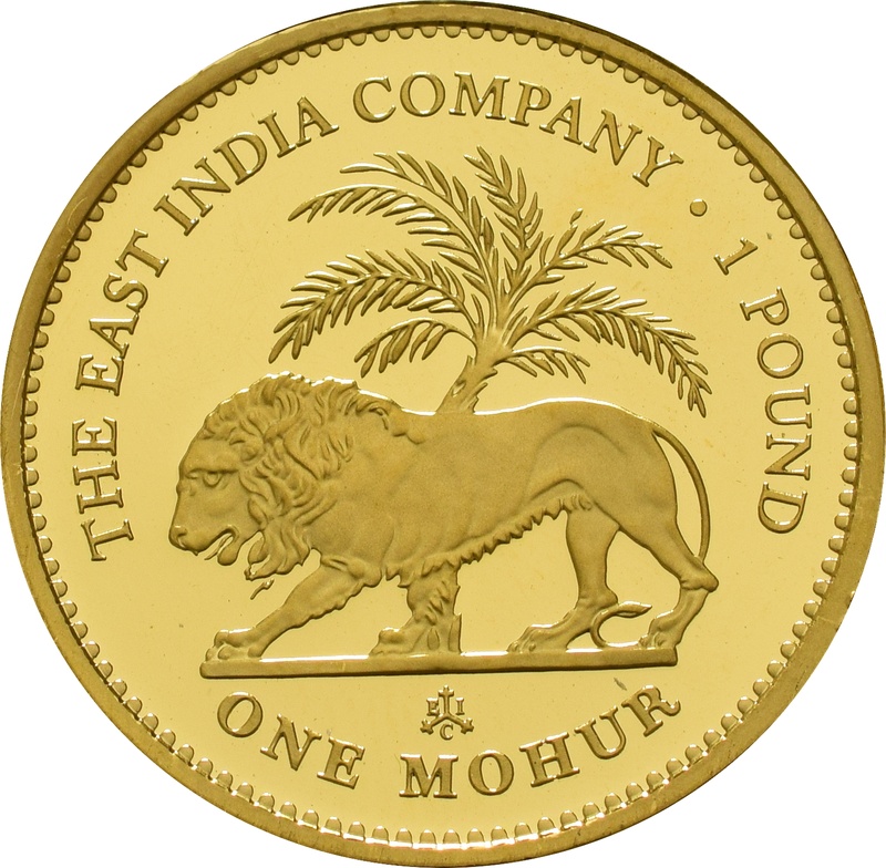 Proof East India Company One Mohur Gold Coin 