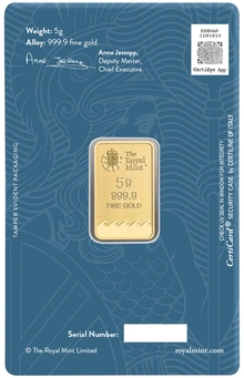 NEW 5g Gold Britannia Minted Bar