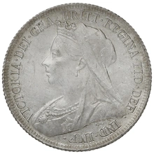 1901 Silver Shilling Coin Queen Victoria