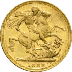1888 Gold Sovereign Coin Queen Victoria Jubilee Head Melbourne PCGS AU58