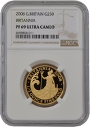 2008 Proof 1/2oz Gold Britannia Coin NGC PF69