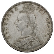 1887 Queen Victoria Silver Milled Halfcrown - About Uncirculated