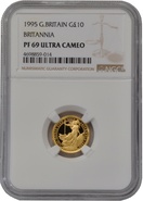 1995 Tenth Ounce Proof Britannia Gold Coin NGC PF69