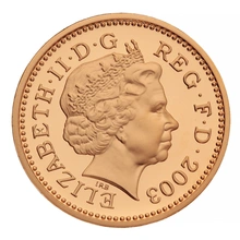 2003 Proof Gold £1 Pound Coin Millennium Bridge Pattern