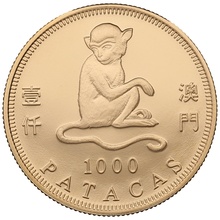 2004 Macau 1000 Patacas Year of the Monkey Gold Proof Coin Boxed